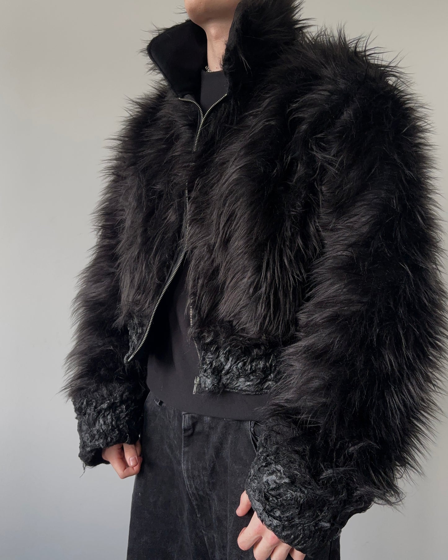 RUBBER-DIPPED FUR JACKET