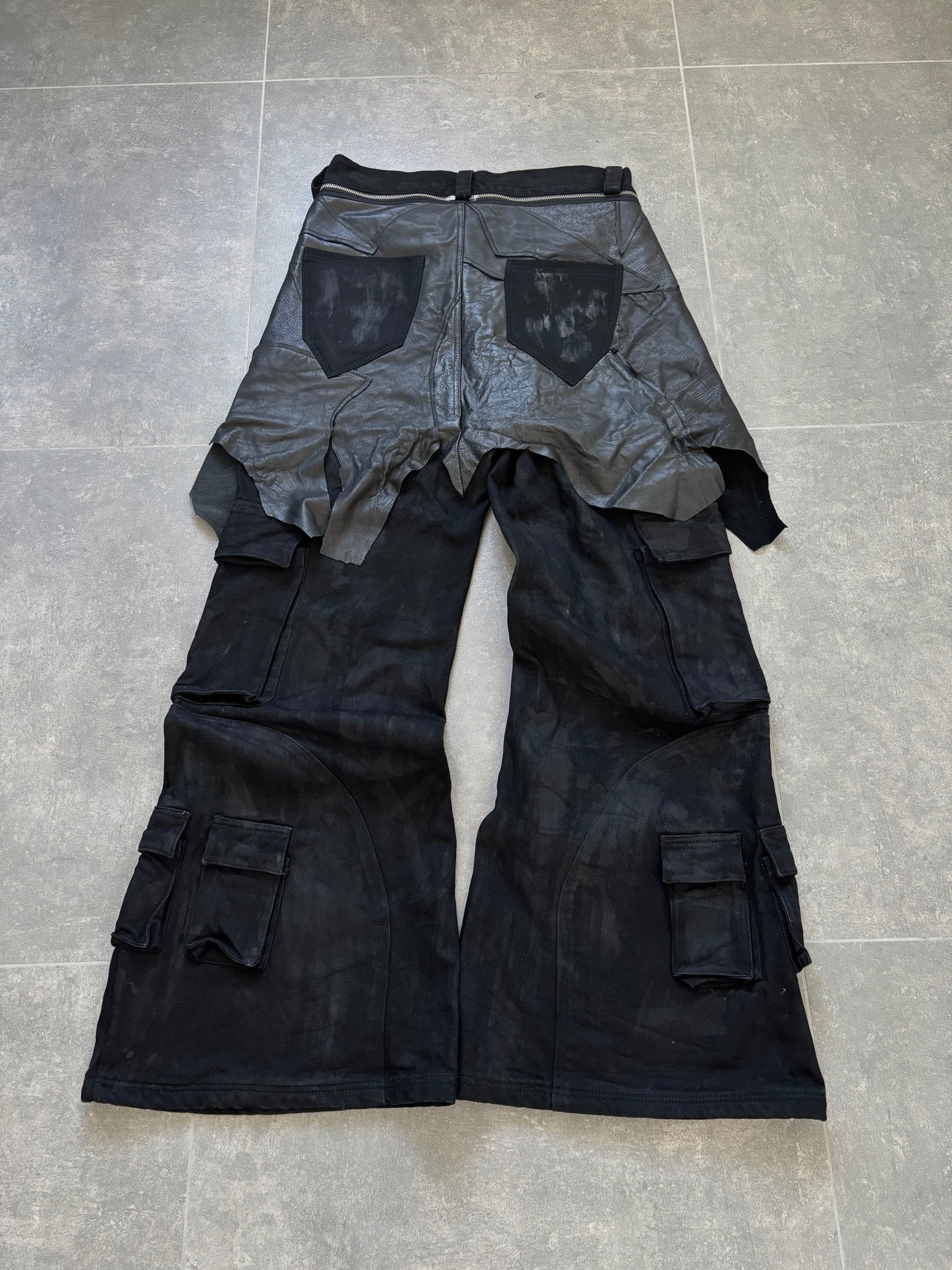 LEATHER SKIRT DENIM CARGO