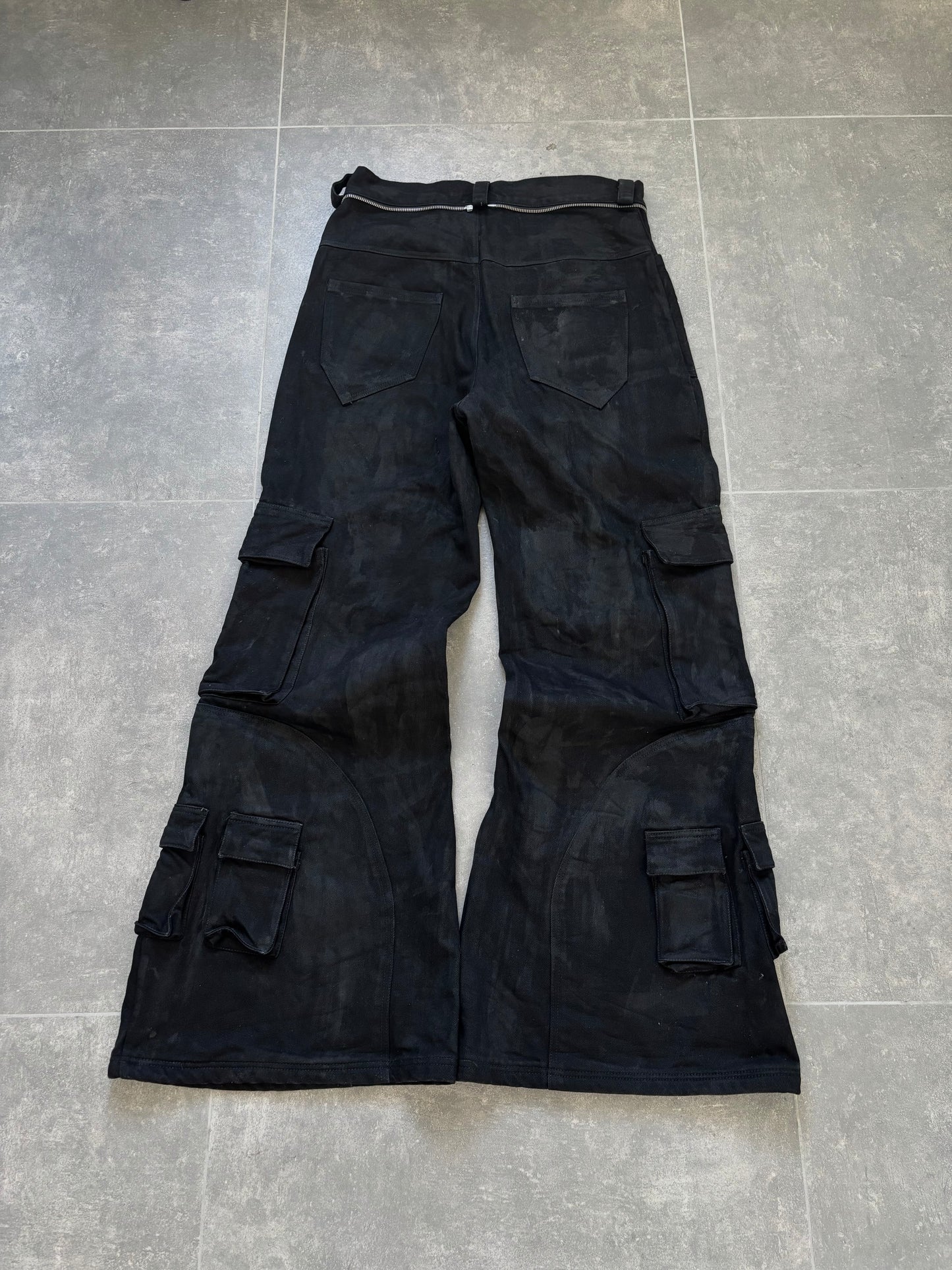 LEATHER SKIRT DENIM CARGO