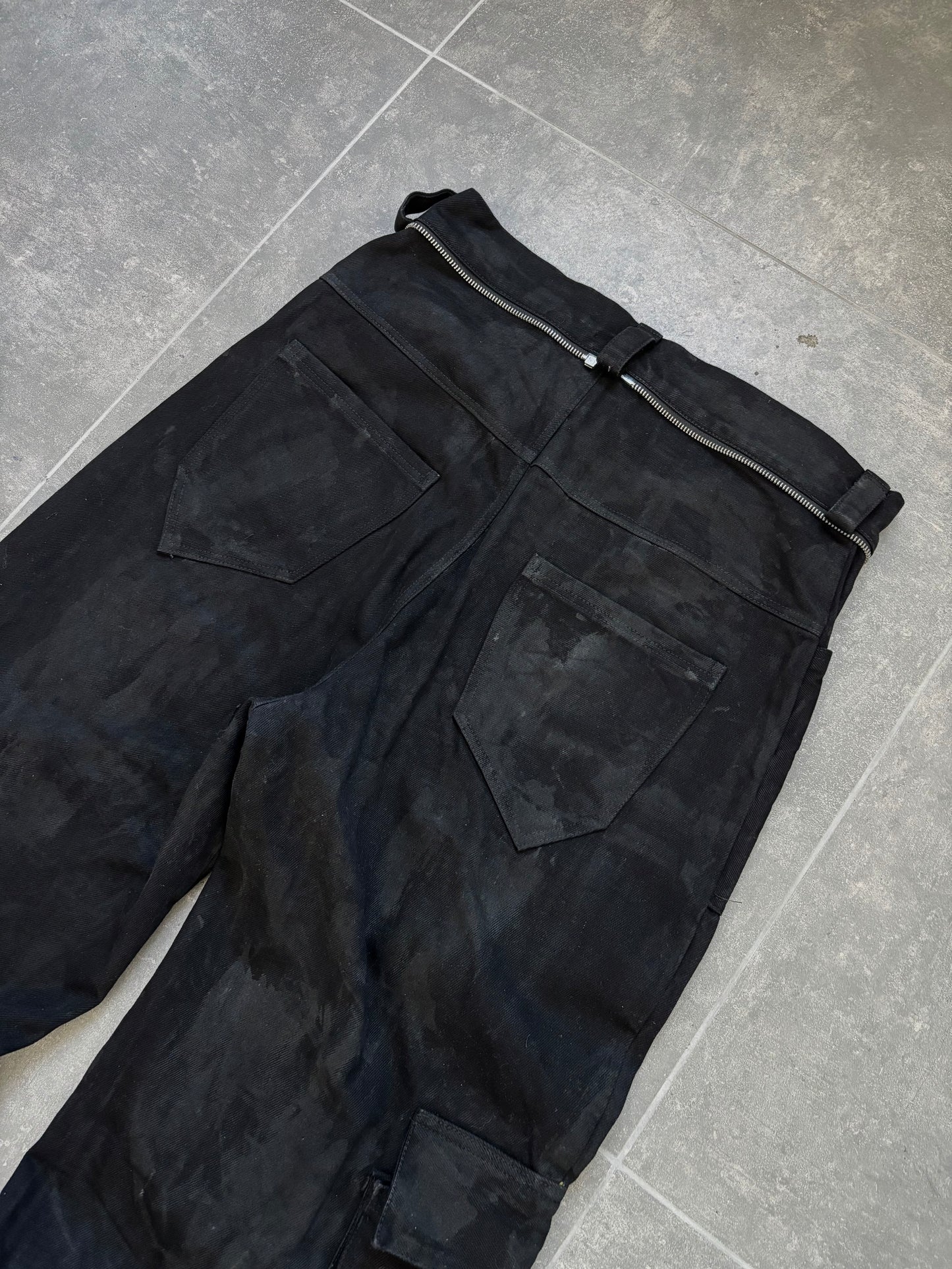 LEATHER SKIRT DENIM CARGO