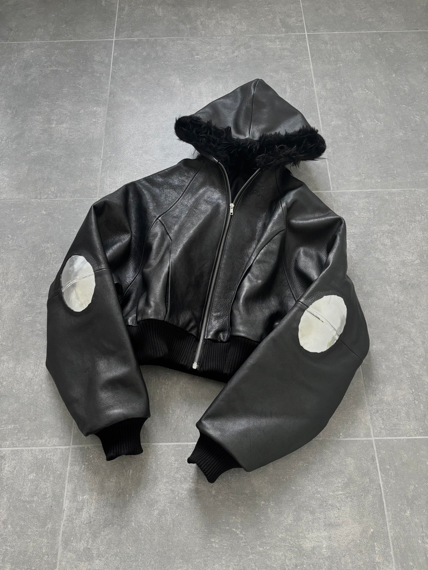 METAL LEATHER BOMBER
