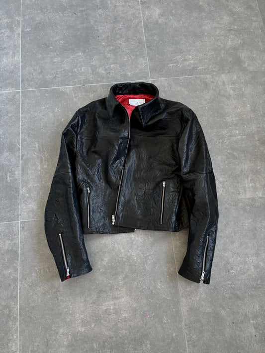 CRUNCHED LEATHER JACKET