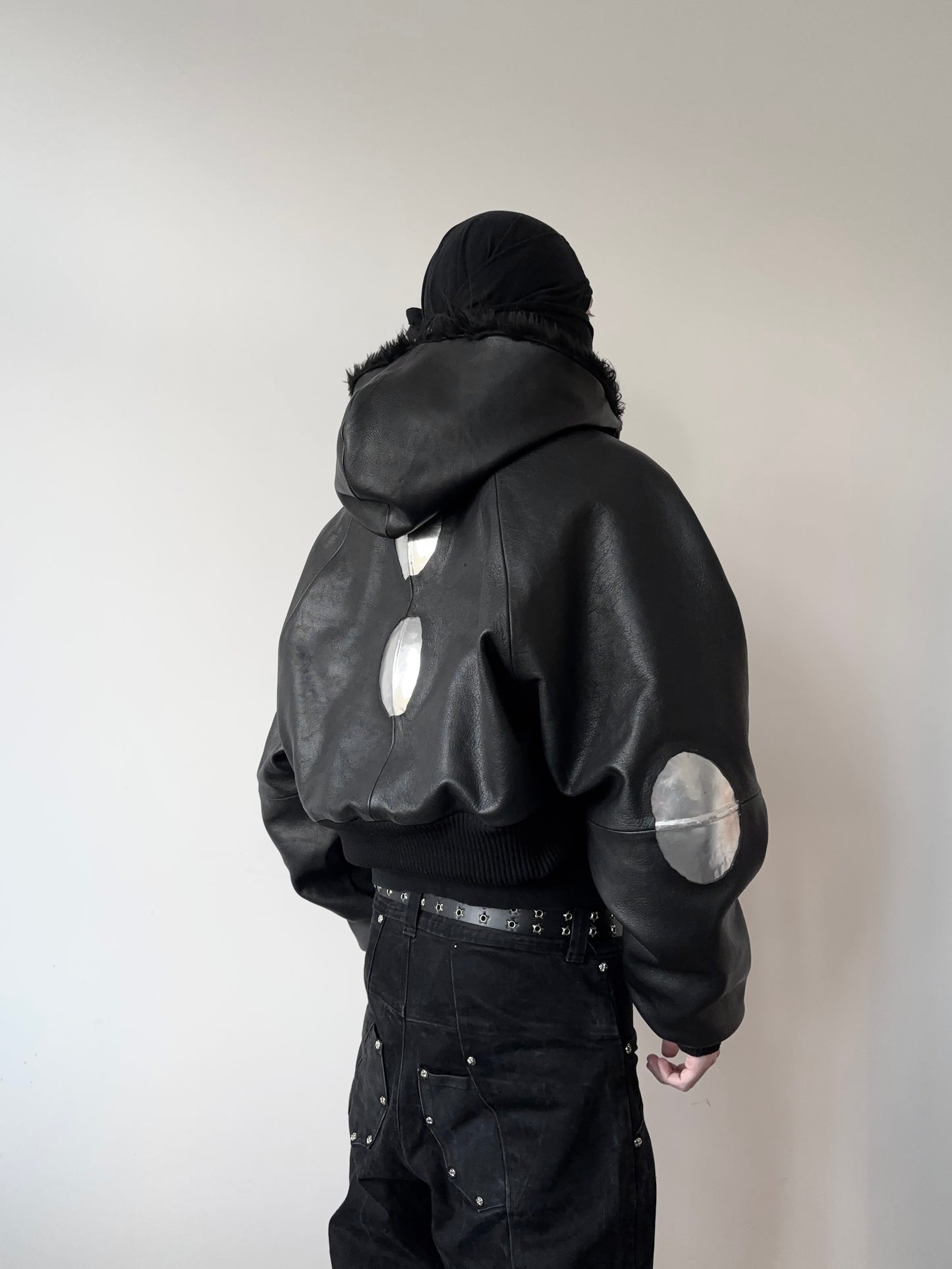 METAL LEATHER BOMBER