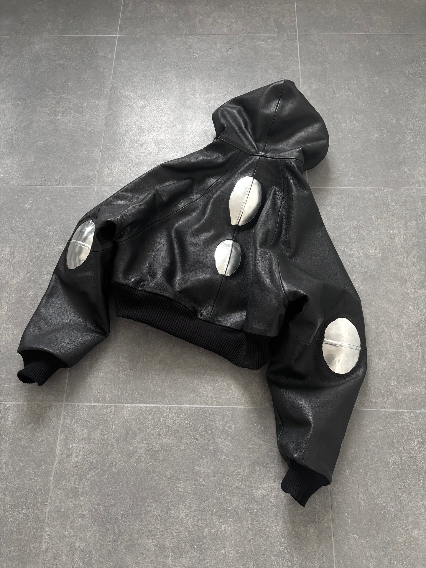 METAL LEATHER BOMBER